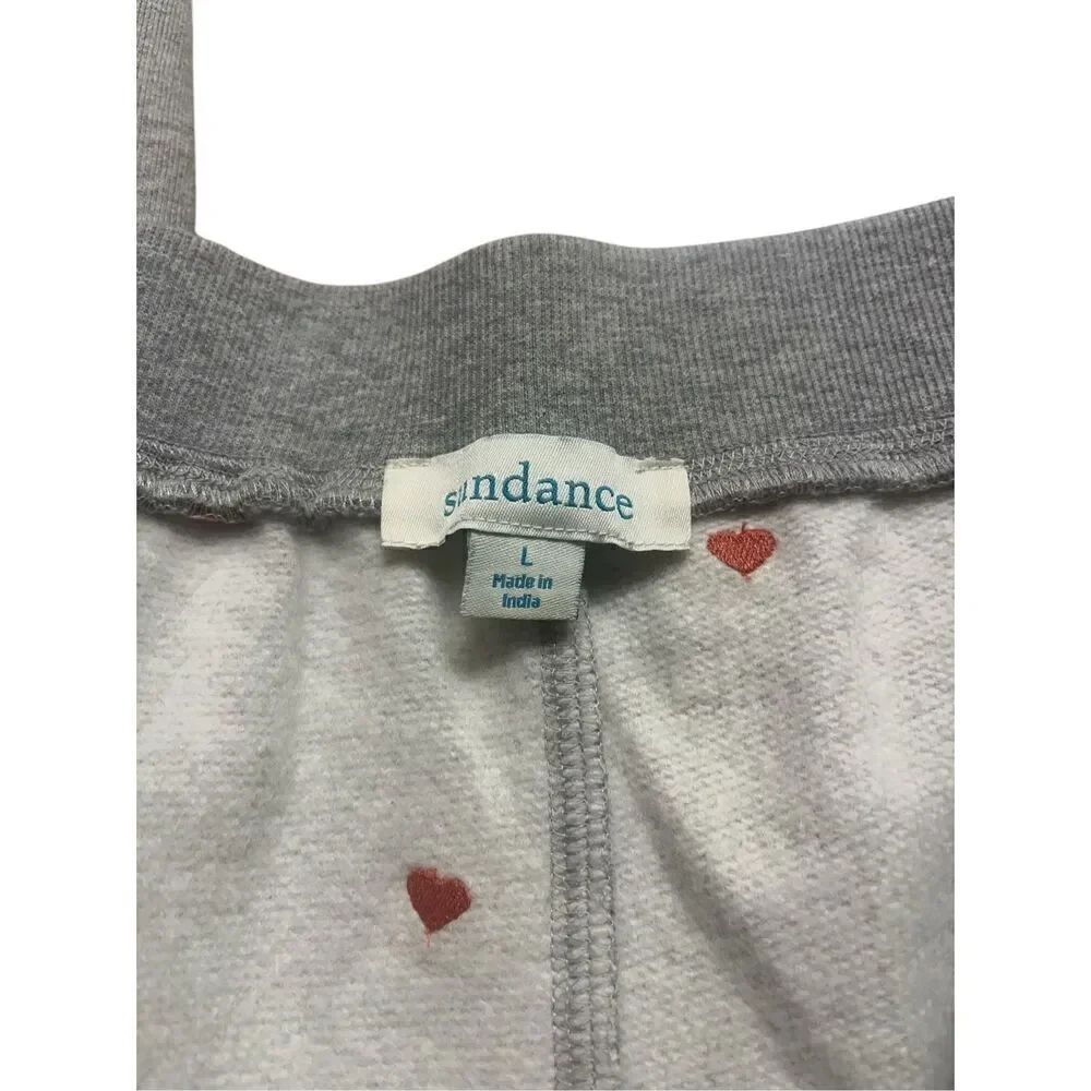 Sundance lounge pants gray with pink hearts sz Large - Picture 5 of 5